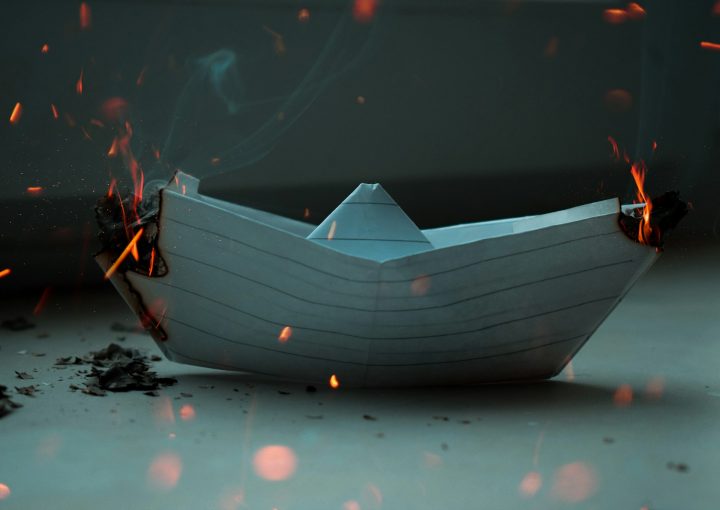 white boat on white snow